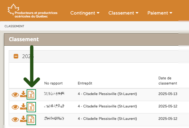 Capture d'écran du site PPAQ